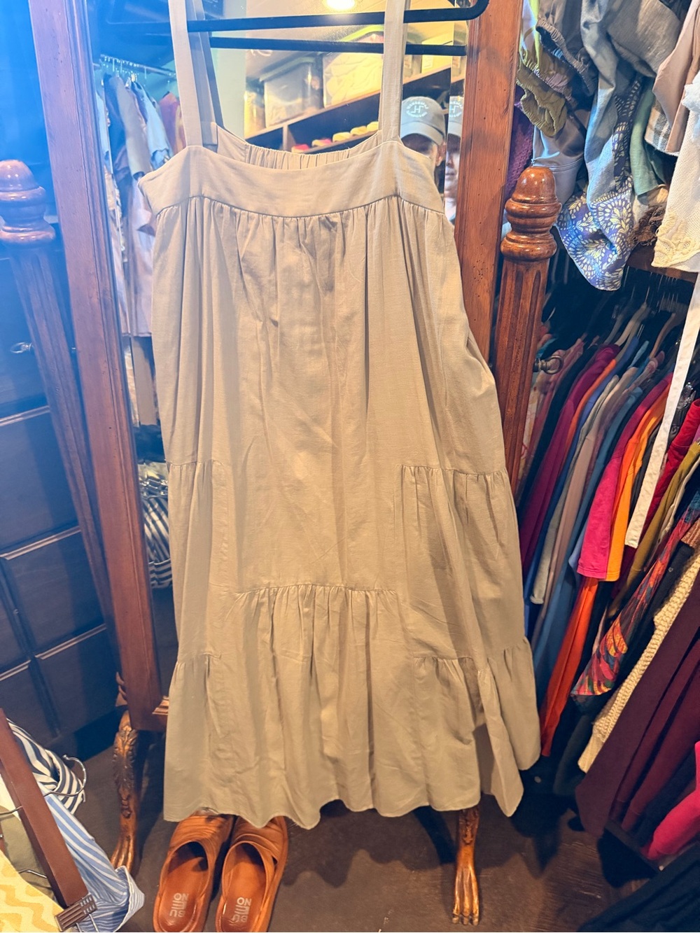 Jenni Kayne Neutral Beige Tiered Maxi Dress